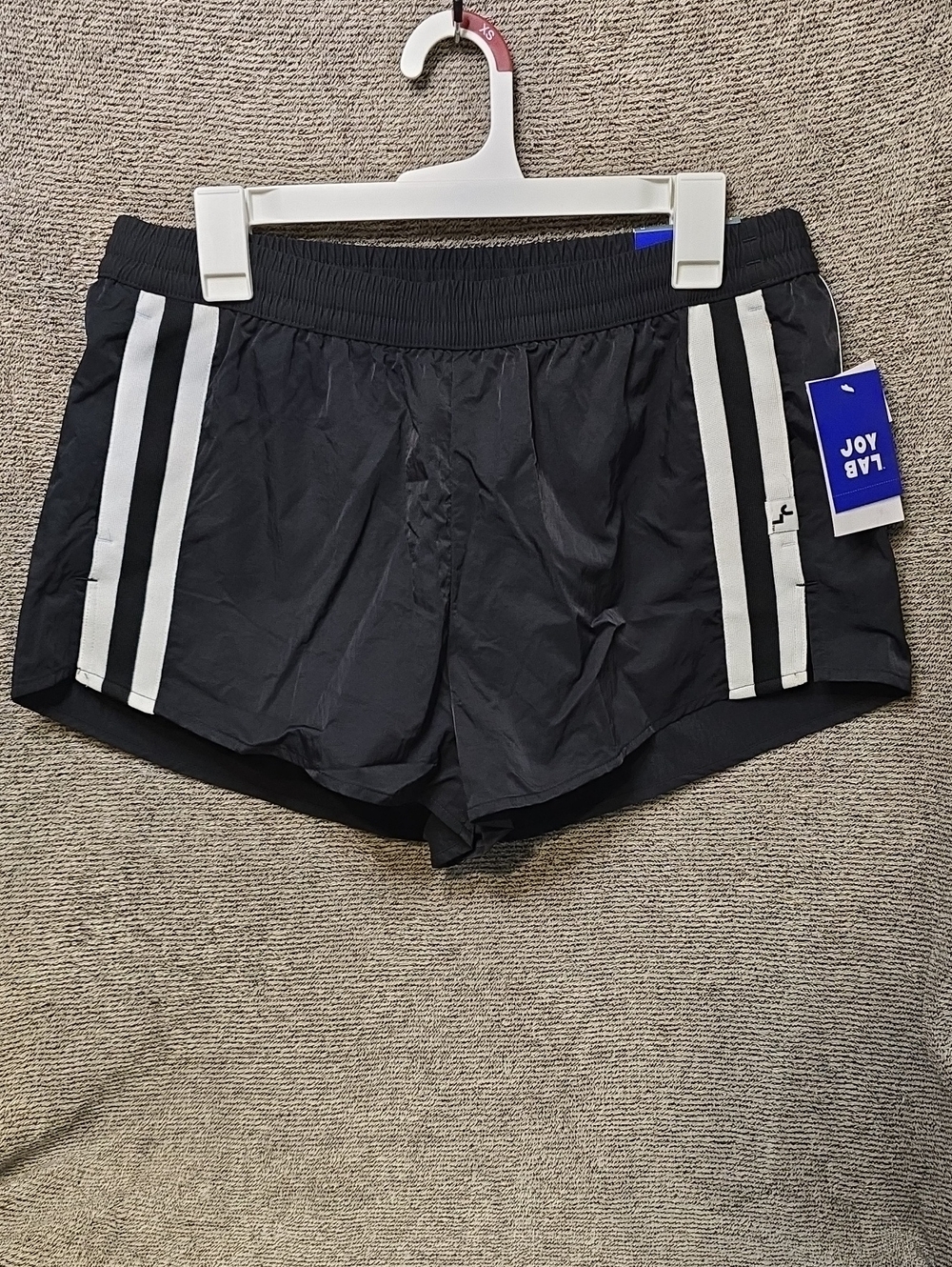 JoyLab Black Athletic Shorts with White Side Stripes